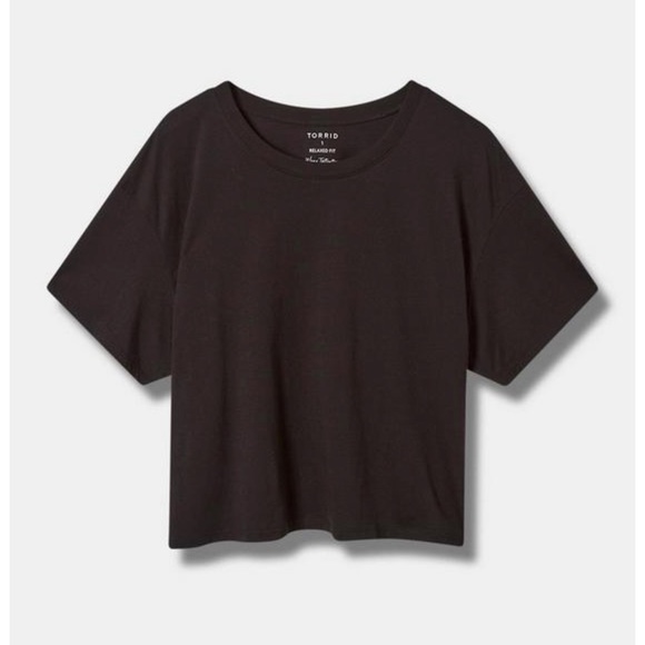 Torrid Relaxed Signature Jersey Crew Neck Crop Tee - Picture 4 of 5
